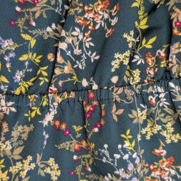 💥SALE💥 Merona Easter Dress In Floral Teal With Ruffle Trim Size Small - Picture 11 of 11